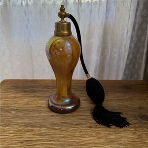 Iridescent Gold Murano Style Vintage Perfume Atomizer